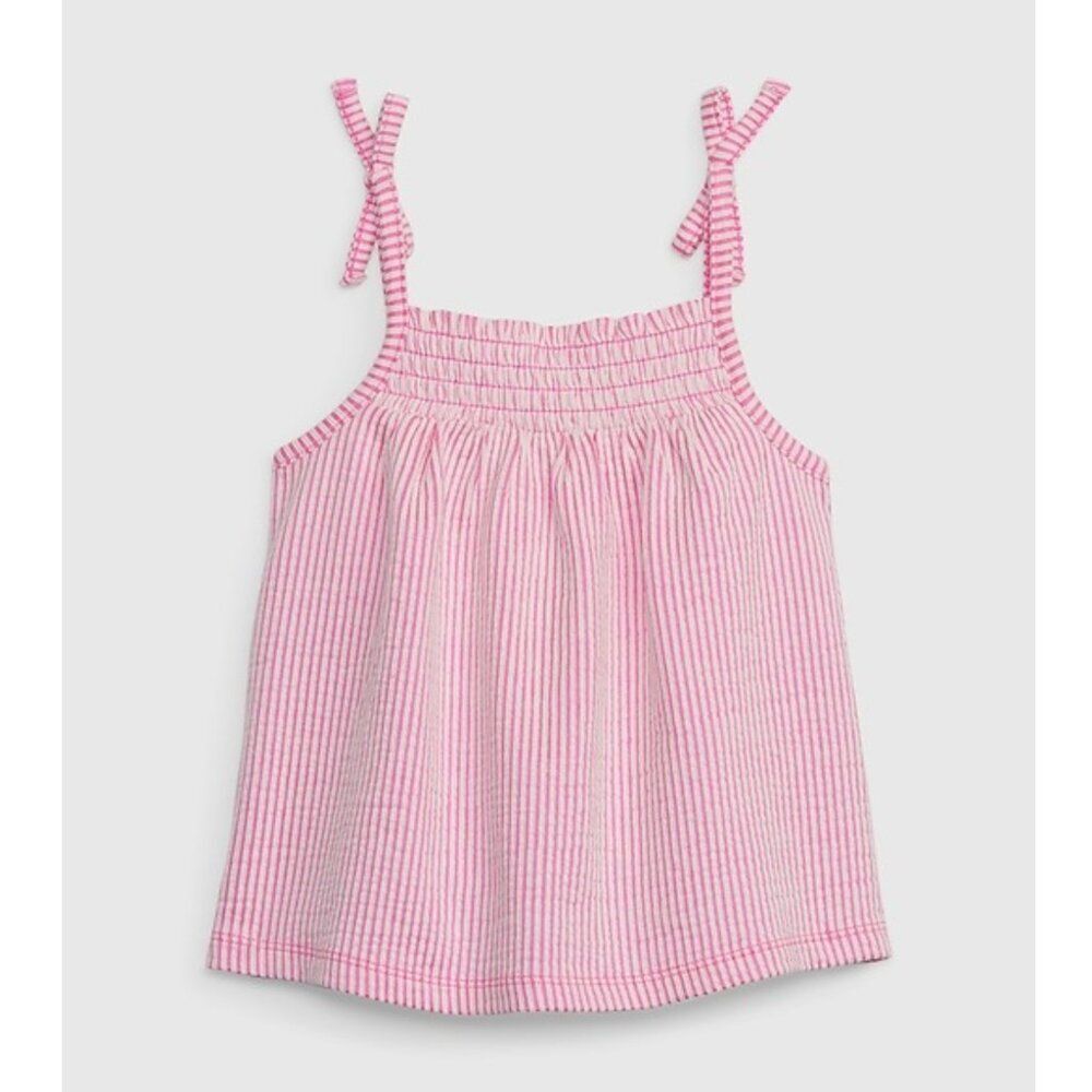 Baby Gap Toddler Seersucker Tank Top in Pink Pop Neon Size 4 NWT $25